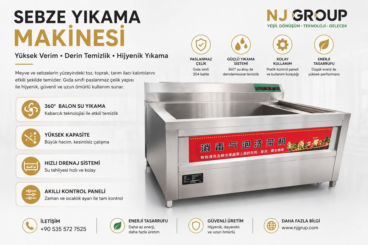 NJ GROUP Sebze Yıkama Makinesi
